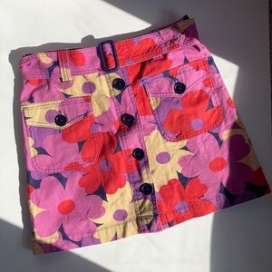Vintage 60s mini skirt, flower power, canvas
